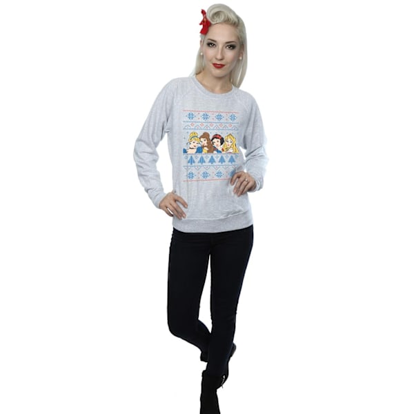 Disney Princess Dam sweatshirt för kvinnor/damer med julmotiv S Heat Heather Grey S