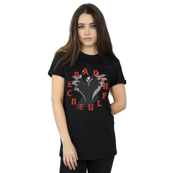 Disney Dam/Damer Maleficent Bad Influence Bomull Boyfriend Black XXL