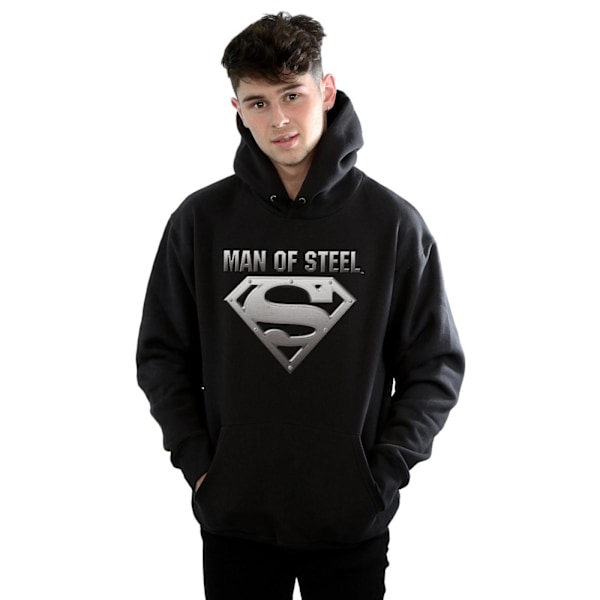 DC Comics Herr Superman Man Of Steel Shield Hoodie XL Svart Black XL