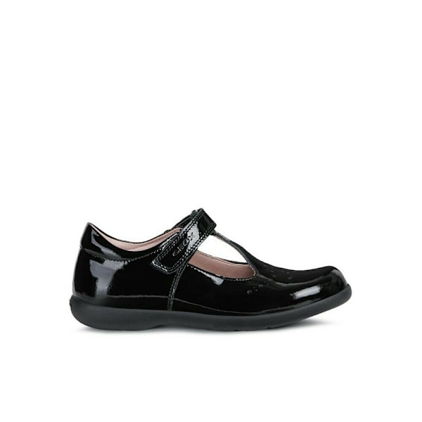 Geox Girls Naimara T-Bar Läder Ballerina Flats 1 UK Svart Lack Black Patent 1 UK