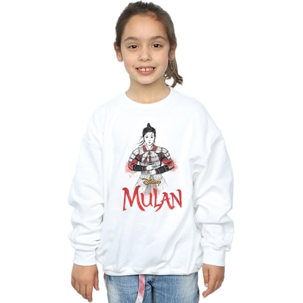 Disney Girls Mulan Movie Sword Pose Sweatshirt 12-13 år Vit White 12-13 Years