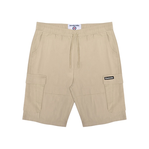 Lambretta Herr Utility SS25 Cargo Shorts 34R Sten Stone 34R