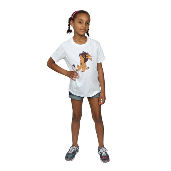 Disney Girls The Lion King Classic Scar Bomull T-shirt 7-8 år White 7-8 Years