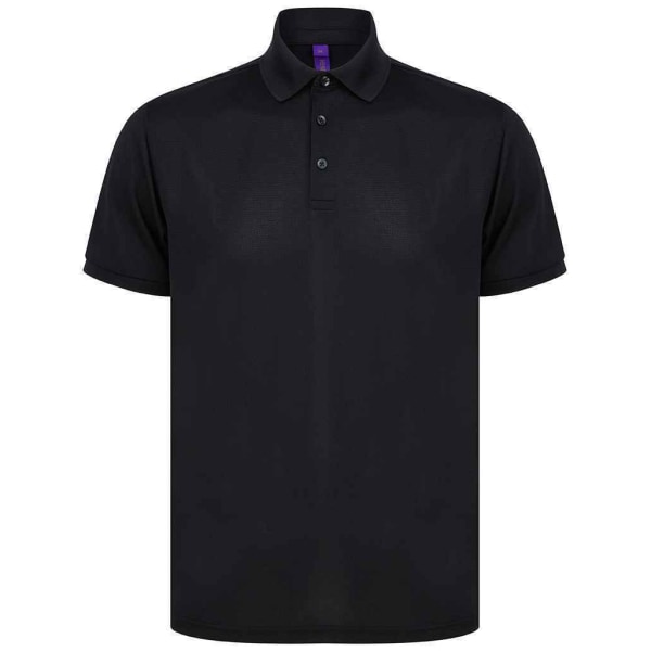 Henbury Herr Piqu Polo Shirt 3XL Svart Black 3XL