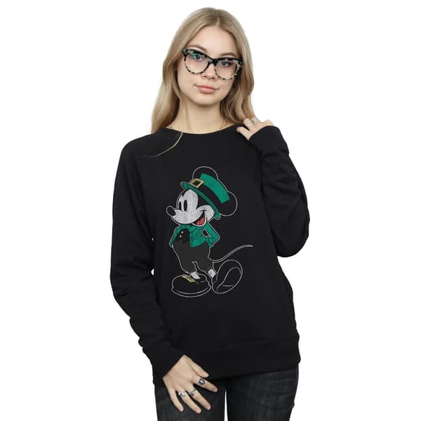 Disney Dam/Dam Mickey Mouse St Patrick Kostym Sweatshirt Black XXL