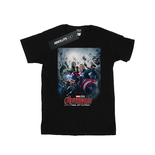 Marvel Studios Girls Avengers Age Of Ultron Poster Bomull T-shirt Black 5-6 Years