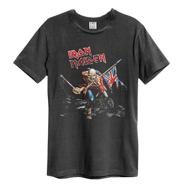 Amplified Unisex Vuxen 80 Tour Iron Maiden T-Shirt 3XL Kolgrå Charcoal 3XL