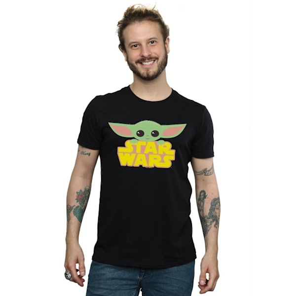 Star Wars The Mandalorian The Child och logotyp T-shirt för män 4XL B Black 4XL