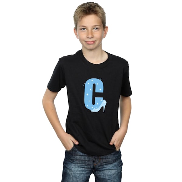 Disney Boys Alphabet C Is For Cinderella T-Shirt 12-13 År Bl Black 12-13 Years