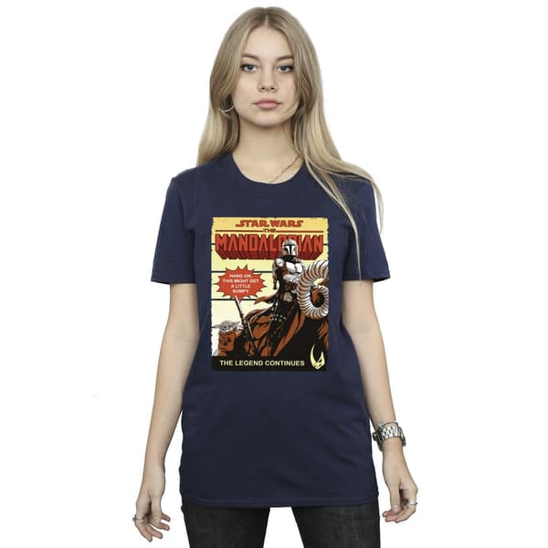 Star Wars The Mandalorian Dam/Dam Bumpy Ride Bomull Boyfr Navy Blue XXL