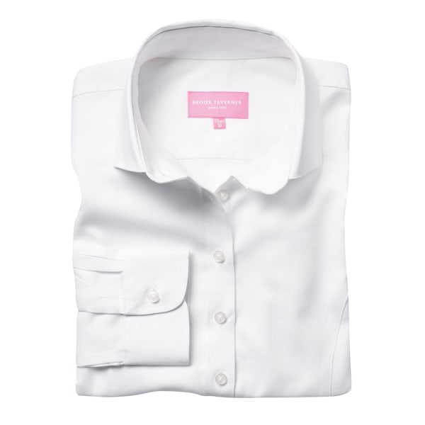 Brook Taverner Dam/Dam Aspen Långärmad Oxford Shirt 20 White 20 UK