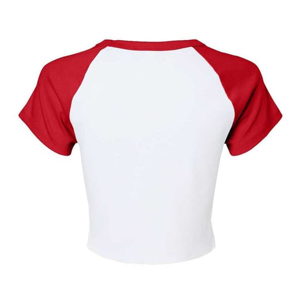 Bella + Canvas Dam/Dam Baby Micro-Rib Raglan T-shirt M Vit White/Red M