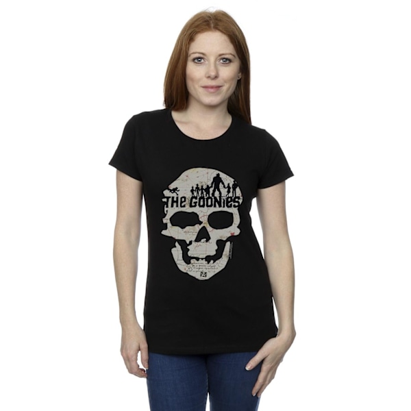 The Goonies Dam/Kvinnor Karta Skalle Bomull T-shirt S Svart Black S