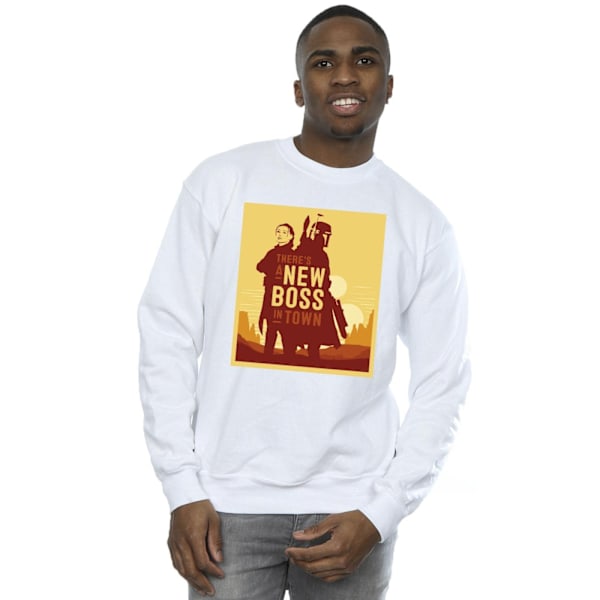 Star Wars The Book Of Boba Fett New Boss Sol Silhouette Sweatshirt för män White 5XL