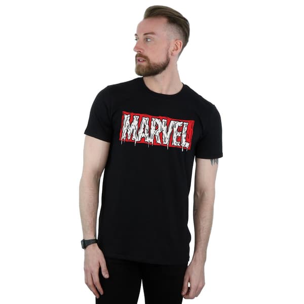 Marvel Herr Drip Logo T-Shirt S Svart Black S