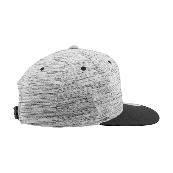 Flexfit By Yupoong Unisex Stripes Melange Crown Snapback Cap On Black/ Grey One Size