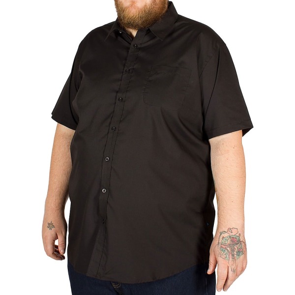 D555 Herr Aeron Kingsize kortärmad klassisk vanlig skjorta 3XL Black 3XL