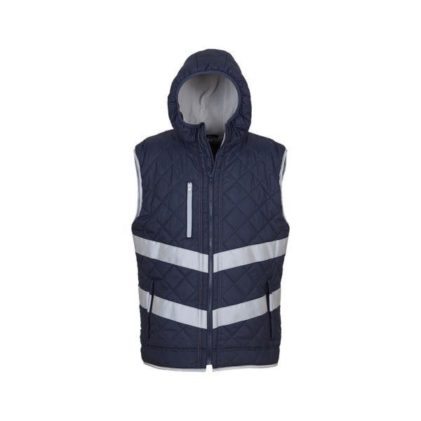 Yoko Unisex Adults Hi Vis Kensington Hooded Gilet XL Navy Navy XL