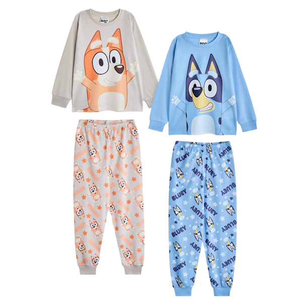Bluey Barn/Barn Lång Pyjamas Set med Figurer (2-pack) 4-5 år Multicoloured 4-5 Years