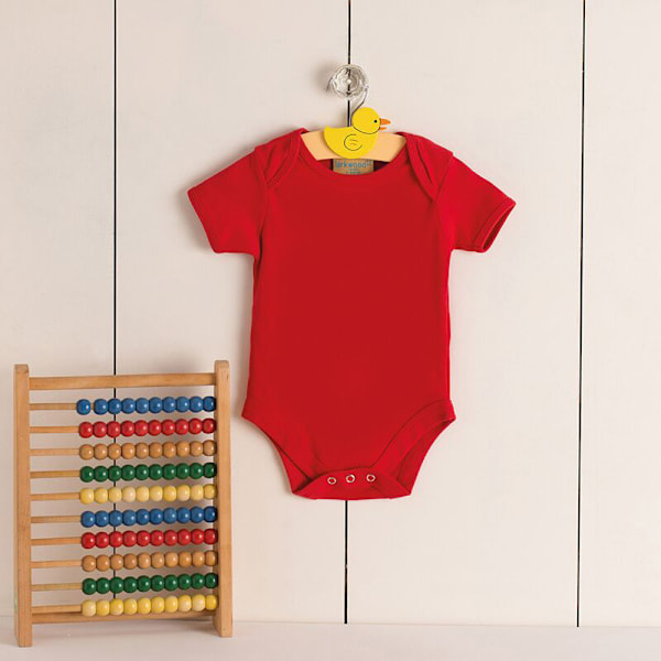 Larkwood Baby Unisex Kortärmad Body Med Kuvertöppning Red 3