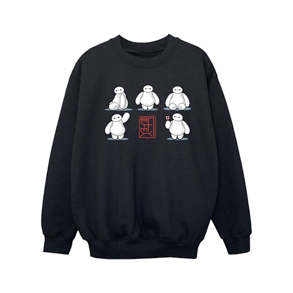 Disney Girls Big Hero 6 Baymax Många Poser Sweatshirt 7-8 År Black 7-8 Years