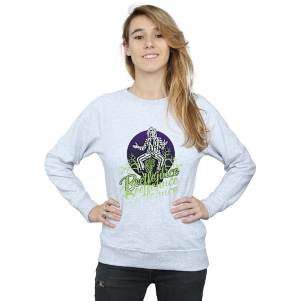 Beetlejuice Dam/Kvinnor Faded Pose Sweatshirt XXL Heather Grå Heather Grey XXL