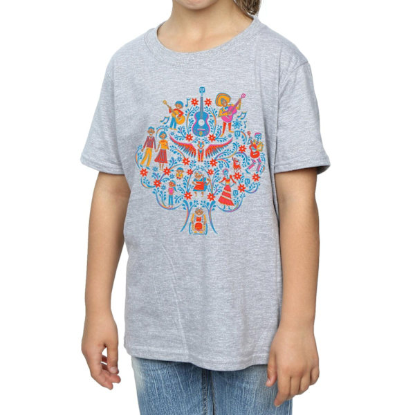 Disney Girls Coco Tree Pattern Bomull T-shirt 7-8 År Sport Sports Grey 7-8 Years