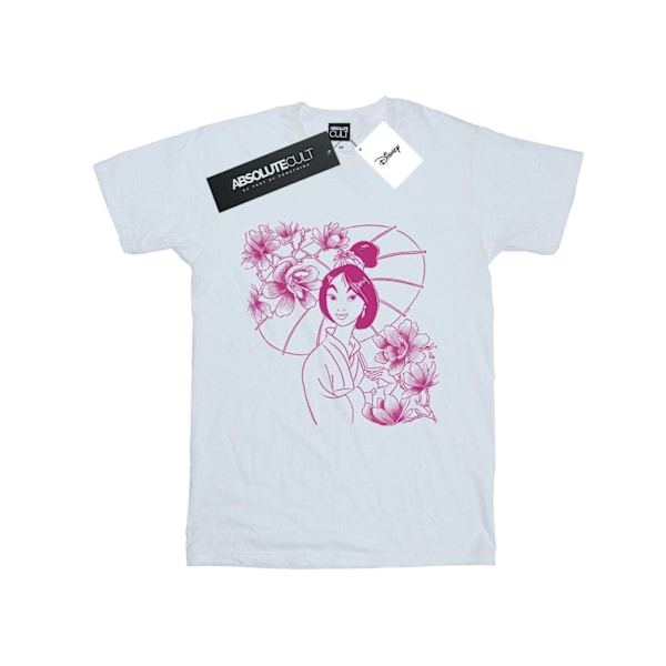 Disney Dam/Damer Mulan Mono Magnolia Bomull Boyfriend T-Shi White XXL
