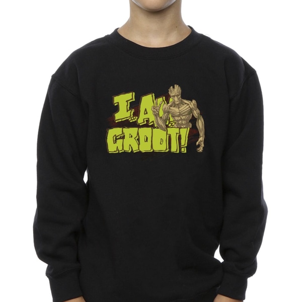 Guardians Of The Galaxy Boys I Am Groot Sweatshirt 7-8 Years Bl Black 7-8 Years