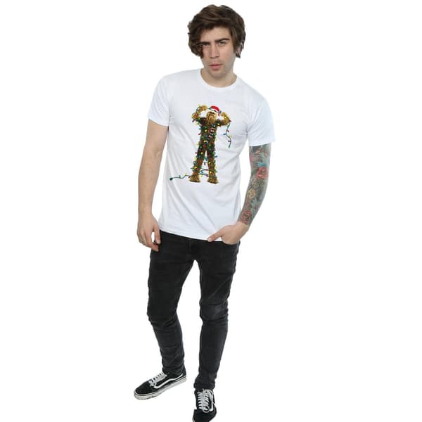 Star Wars Herr Chewbacca Julbelysning T-Shirt M Vit White M