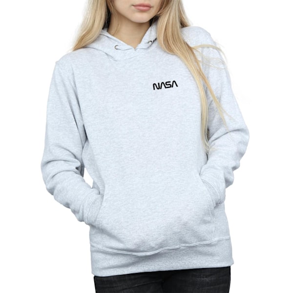 NASA Dam/Kvinnor Modern Logo Bröst Hoodie XXL Heather Grey Heather Grey XXL