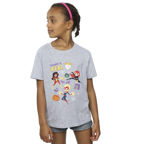 Marvel Girls Creepin It Real Bomull T-shirt 7-8 år Sports Grå Sports Grey 7-8 Years