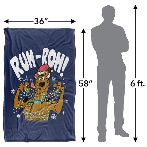 Scooby Doo Ruh Roh Julpläd 147cm x 91cm Flerfärgad Multicoloured 147cm x 91cm