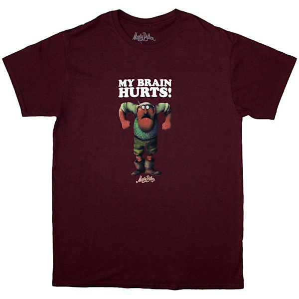 Monty Python Unisex Vuxen My Brain Hurts T-Shirt L Vinröd Maroon Red L