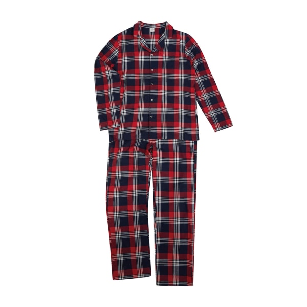 SF Herr Tartan Pyjamas Set L Röd/Marinblå Red/Navy L