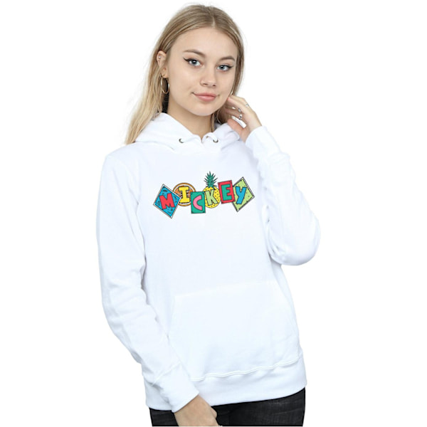 Disney Dam/Kvinnor Mickey Mouse Fruktblock Hoodie XL Vit White XL