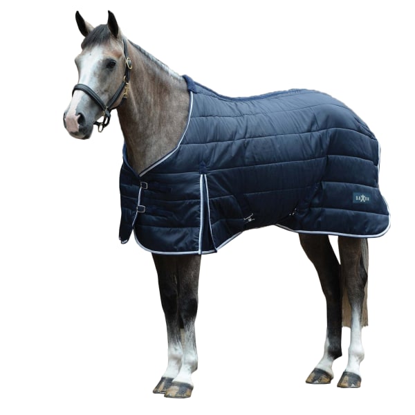 Saxon Standard-Neck Channel Quilt Midweight Horse Stall Matta 4´ Navy/White 4´ 9