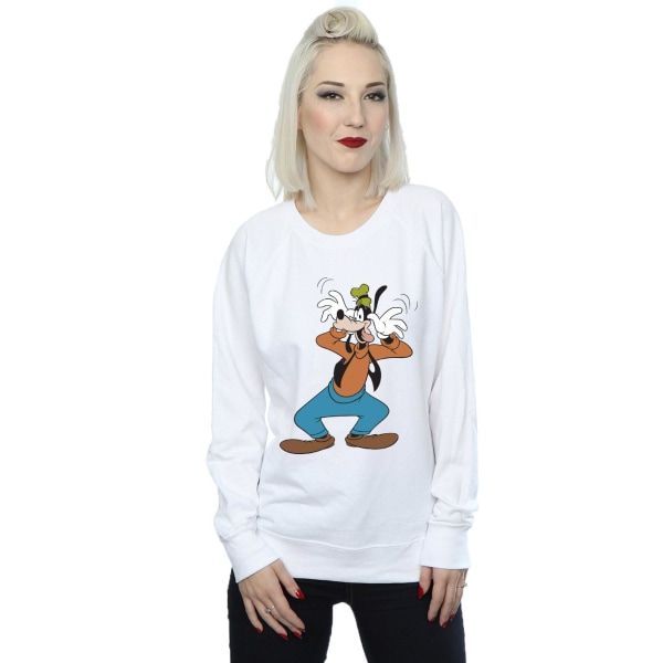 Disney Dam/Dam Crazy Goofy Sweatshirt M Vit White M