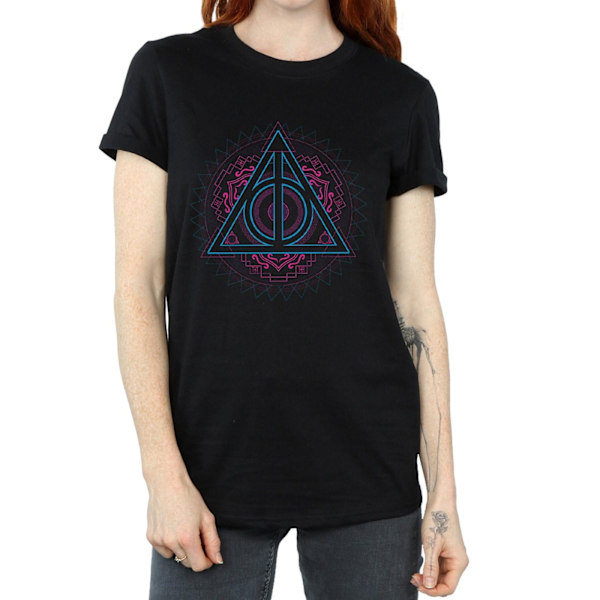 Harry Potter Dam/Kvinnor Neon Dödsreliker Bomull Pojkvän Black S