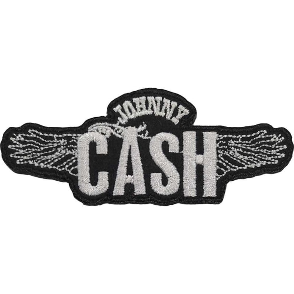 Johnny Cash Wings Iron On Patch One Size Svart/Grå Black/Grey One Size