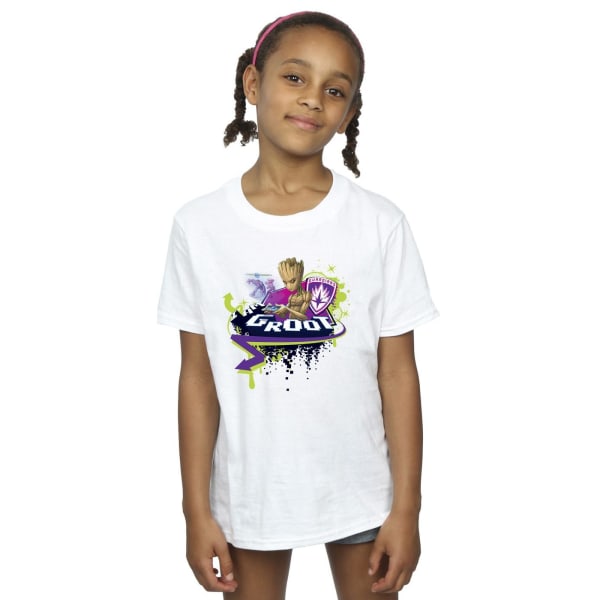 Marvel Girls Guardians Of The Galaxy Groot Gaming Holo Bomull T-shirt White 7-8 Years