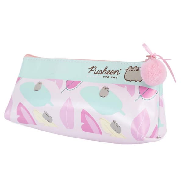 Pusheen Pennfodral med Lövmönster One Size Rosa/Blå Pink/Blue One Size