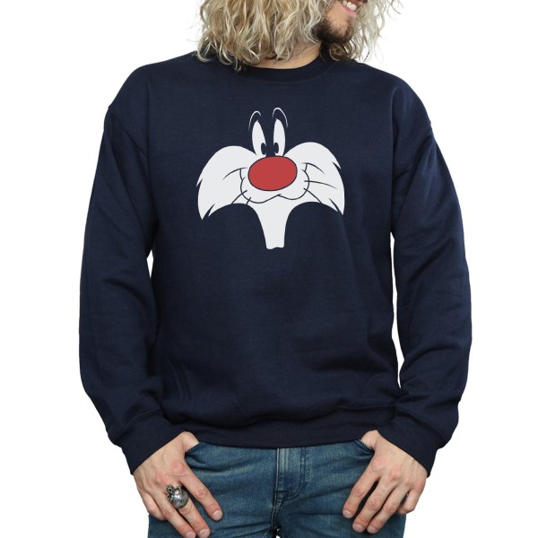 Looney Tunes Herr Sylvester Big Face Sweatshirt XL Marinblå Navy Blue XL