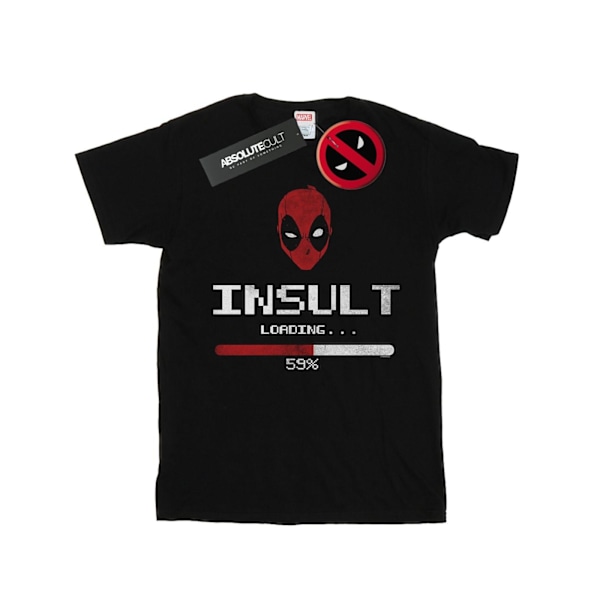 Marvel Dam/Damer Deadpool Insult Loading Bomull Boyfriend T Black XL