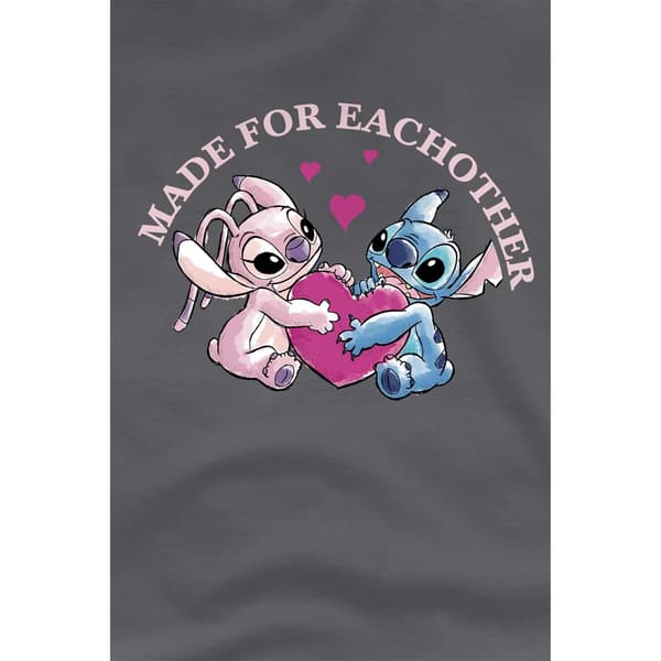 Lilo & Stitch Herr Made For Each Other T-Shirt M Gråmelerad Charcoal M