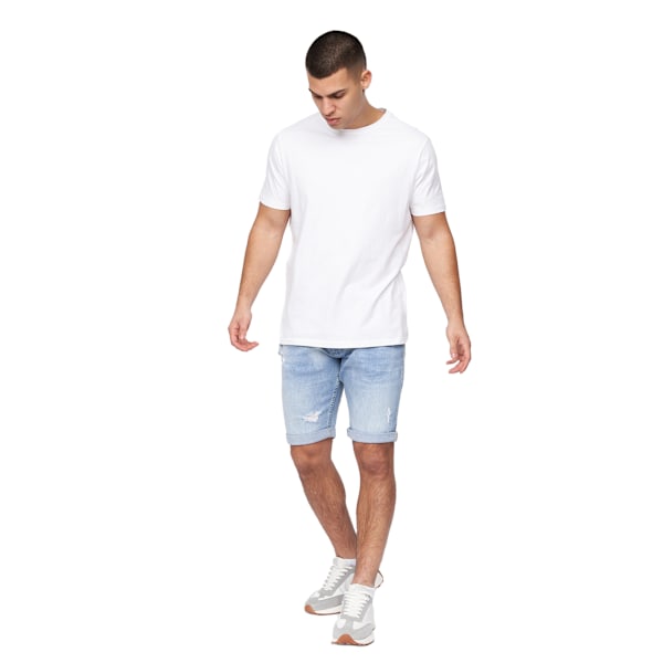 Crosshatch herr Riptrey slitna denimshorts 32R ljus tvätt Light Wash 32R