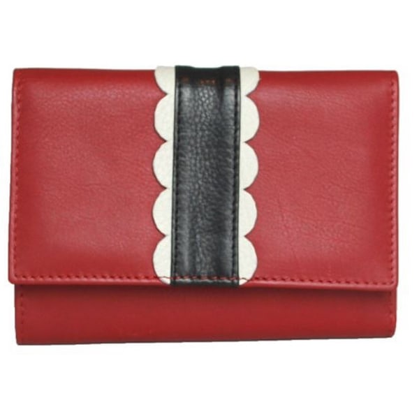 Eastern Counties Läder Dam Melanie Plånbok Med Scallop Red/Black One Size