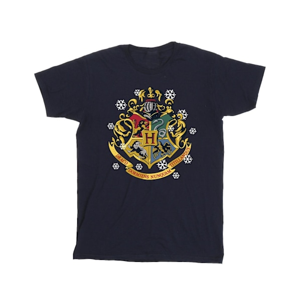 Harry Potter Jul Crest T-shirt 3XL Marinblå Navy Blue 3XL