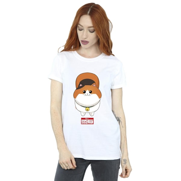 Disney Dam/Kvinnor Big Hero 6 Baymax Kitten Face Bomull Boyfriend T-Shirt XXL Vit White XXL