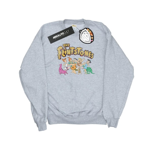 The Flintstones Mens Group Distressed Sweatshirt XXL Sports Grå Sports Grey XXL